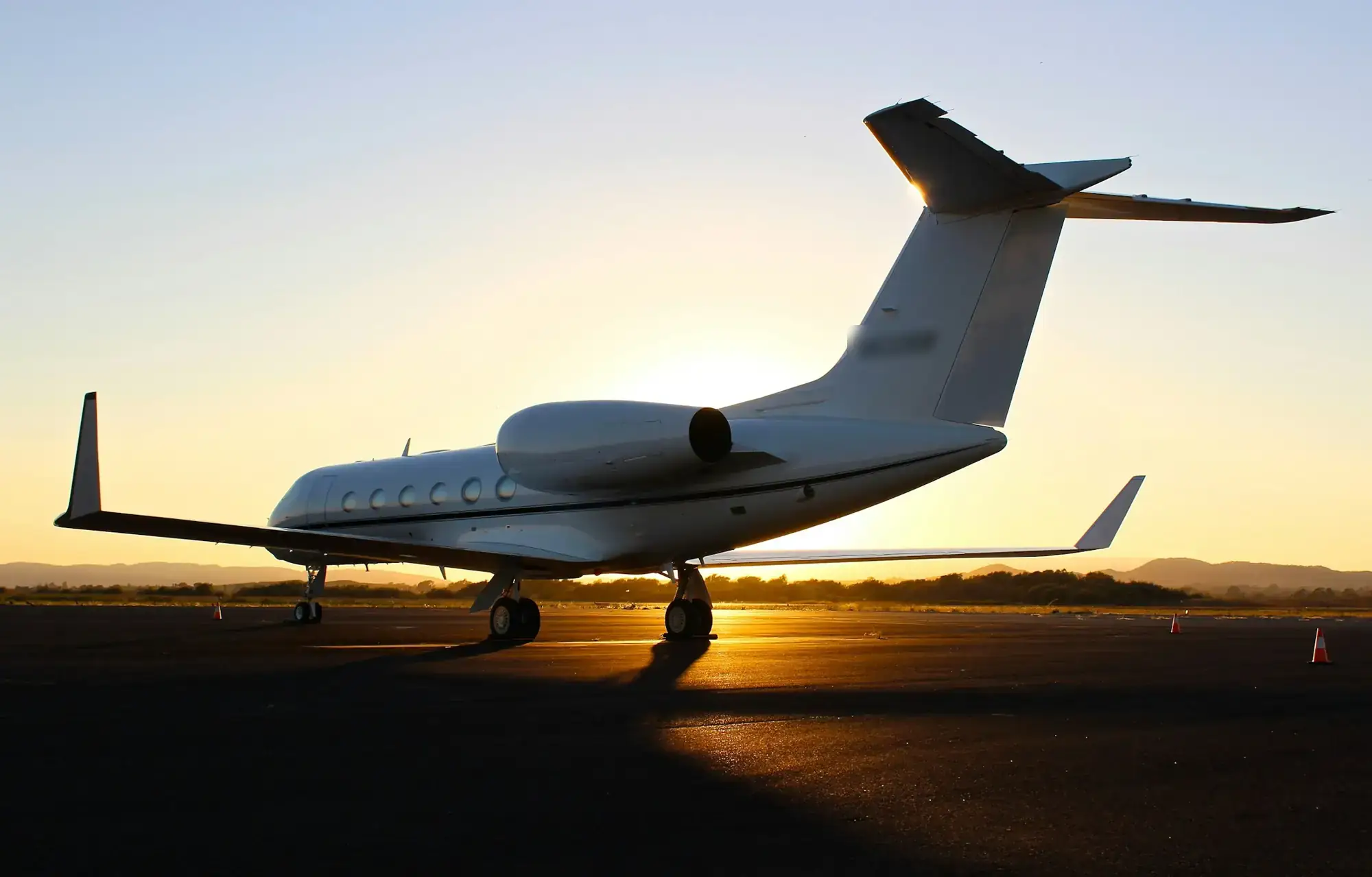 Aerelle private aviation website with a private jet ready for departure